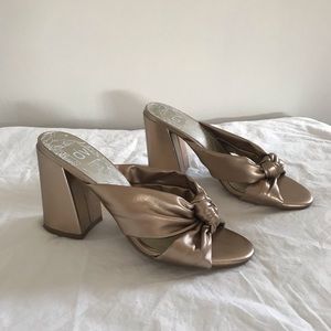 DV rose gold heeled sandals